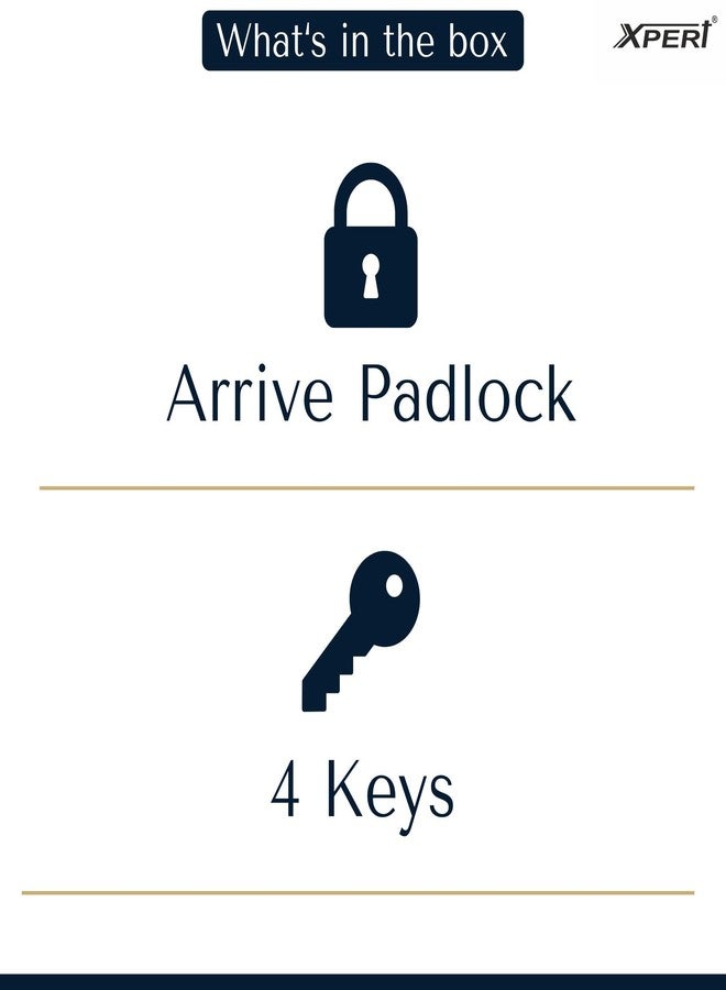 Xpert Arrive Premium Padlock with Push Locking by Xpert (Pack of 1) with 4 Ultra Keys - Image 5